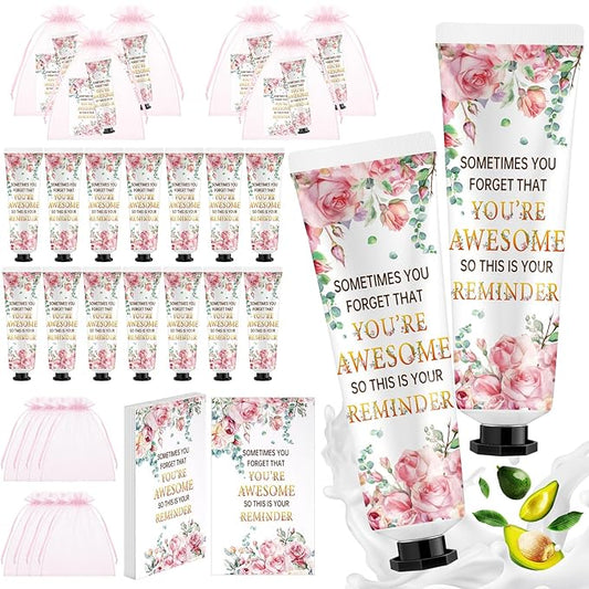 24 Sets Baby Shower Hand Cream Bulk Shower Inspirational Favors Bridal Thank You Appreciation Hand Cream for Guests Travel Size Lotion with Organza Bags