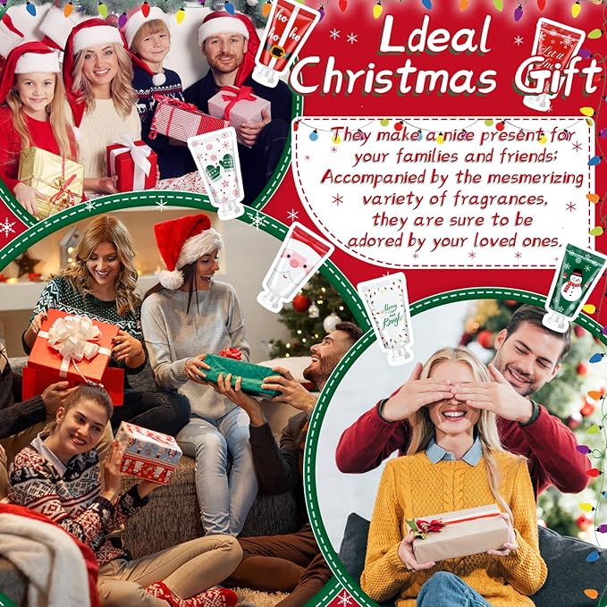 72 Pieces Christmas Hand Cream Gift Set Mini Travel Size Lotion Bulk Beauty Advent Calendar 2025 Holiday Stocking Stuffers for Women Mom Cowrkers Dry Cracked Hands, 30 ml, 6 Natural Plant Fragrances