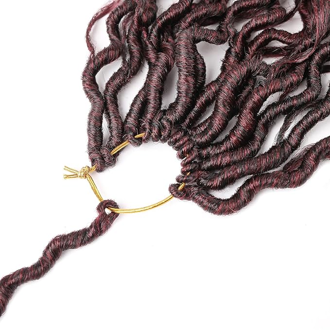 Aipin New Goddess Locs Crochet Hair 22 Inch Boho River Locs Hippie Locs Wavy Crochet With Curly Hair In Middle And Ends Braids Hair Extensions (8Packs,22 inch, TBUG)
