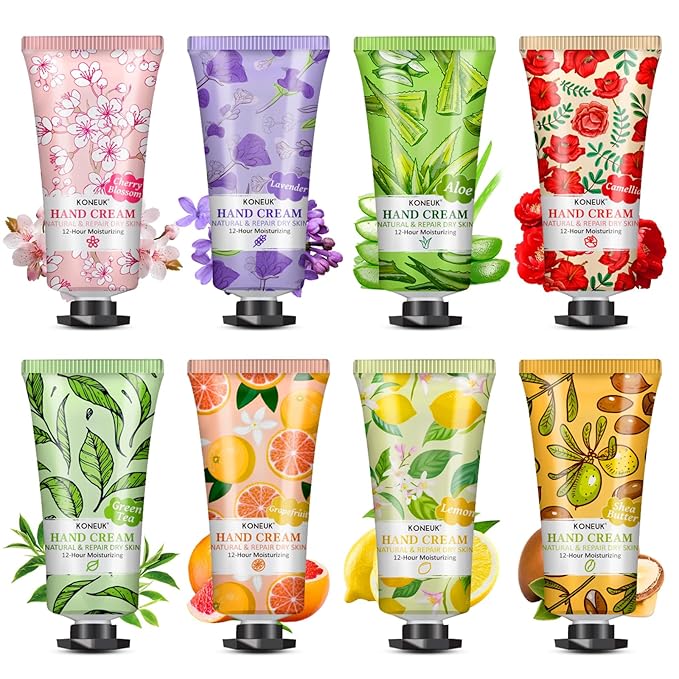 8 Pack Hand Cream Set For Women, Mothers Day Gifts, Wedding Favors, Bulk Hand Lotion Travel Size for Dry Cracked Hands, Moisturizing Hand Cream for Teacher Appreciation Gifts