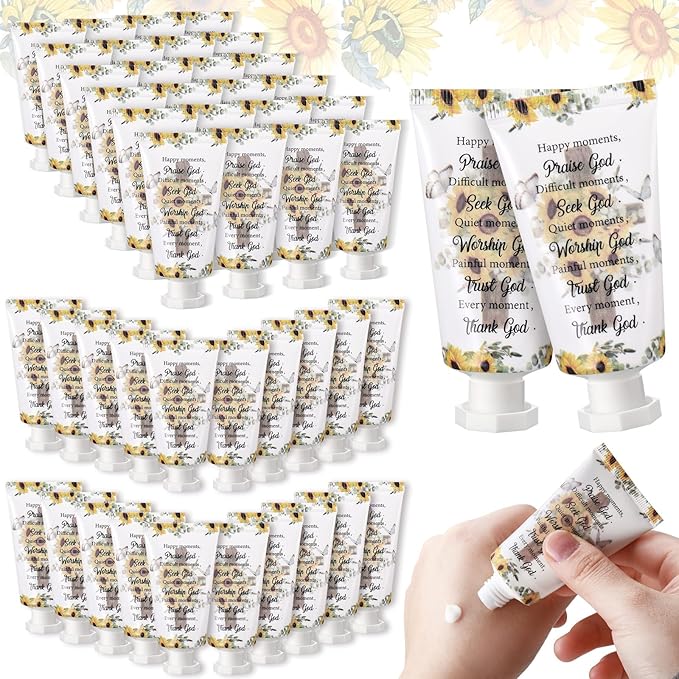 50 Pack Christian Hand Lotion Bulk Gifts for Women Mother Day Bible Mini Travel Hand Lotion Bulk for Stocking Stuffers Gifts Women Church Appreciation Teachers Coworkers(Stylish)