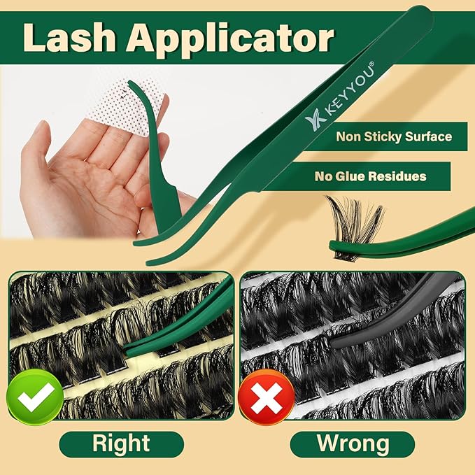 DIY Lash Extension Kit - 280pcs Soft Clusters - 100D Curl - Easy to Apply with Bond, Seal & Remover - At Home