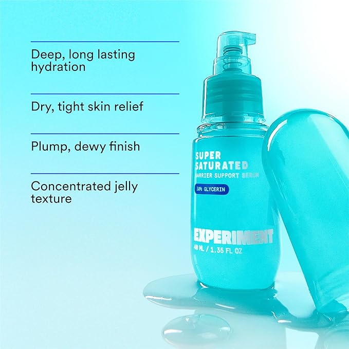 Super Saturated Hydrating Barrier Serum – 30% Glycerin for Deep Moisture, Plump & Dewy Skin | Niacinamide & Polyglutamic Acid, 1.35 FL OZ – Vegan for All Skin Types