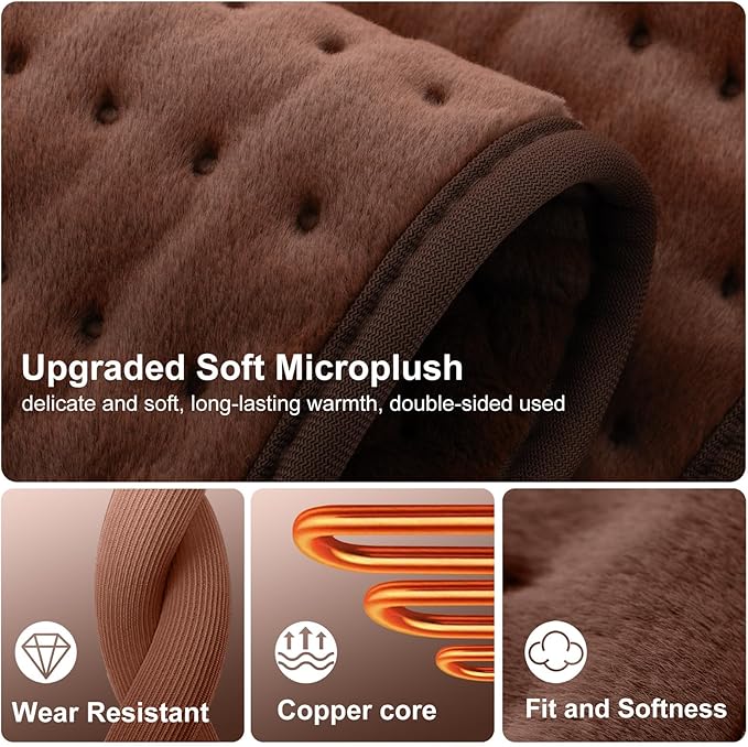 17x33 Heating Pad for Pain Relief | Ultra-Soft Microplush Fabric | 6 Adjustable Heat Settings (Moist & Dry) | Safe 2-Hour Auto Shut-Off | Perfect for Back, Neck, Shoulders | Great Gift Idea