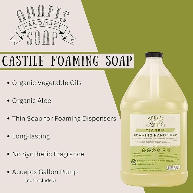 Adams Handmade Soap Liquid Foaming Soap 1 Gal - Tea Tree