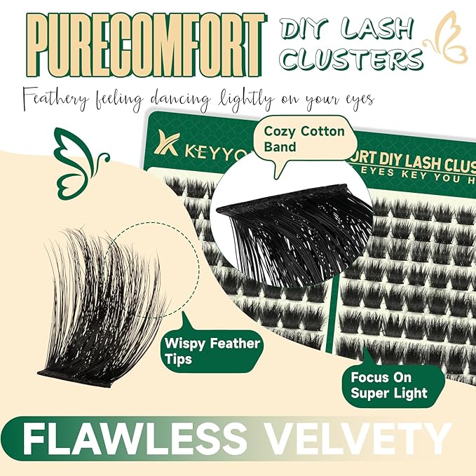 Lash Extension Kit 144pcs Thick Super Soft Lash Clusters with Lash Bond and Seal Lash Glue Remover Lash Applicator and Lash Brush Easy to DIY at Home（PC02-D-10-18MIX）