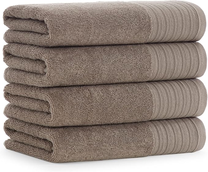 Aston & Arden Anatolia Turkish Hand Towels - Pack of 4-100% Ring Spun Cotton, Soft Plush Absorbent, 600 GSM Low Twist Weave, Premium Towel for Hotel, Spa, Bathroom, 18 x 32 in, Sandstone Tan