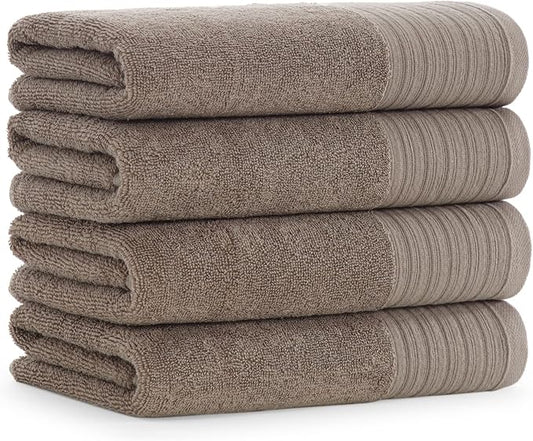 Aston & Arden Anatolia Turkish Hand Towels - Pack of 4-100% Ring Spun Cotton, Soft Plush Absorbent, 600 GSM Low Twist Weave, Premium Towel for Hotel, Spa, Bathroom, 18 x 32 in, Sandstone Tan