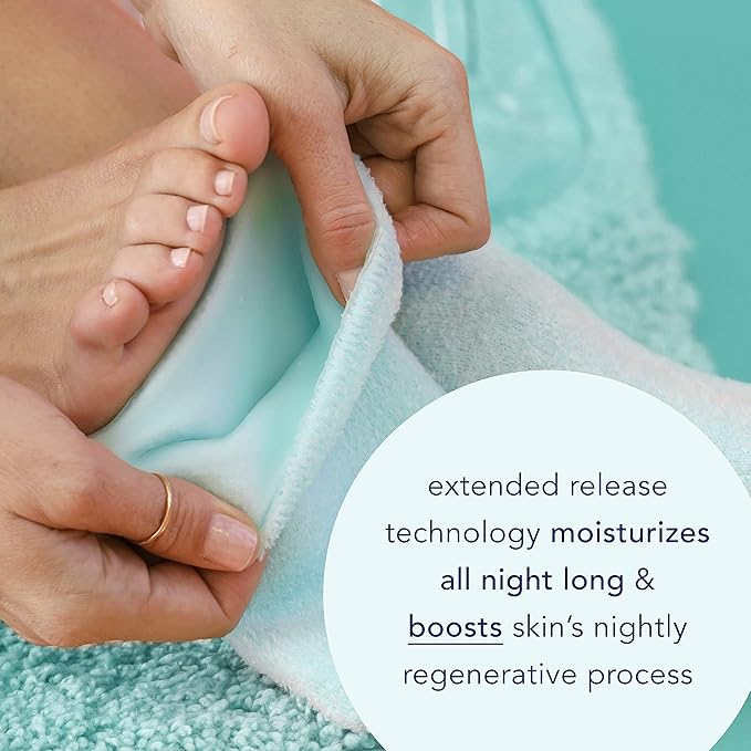 Barefoot Scientist Sleep On It Overnight Moisturizing Gel Socks, Low Profile Ankle Socks, Nourish Your Feet, Grey, L