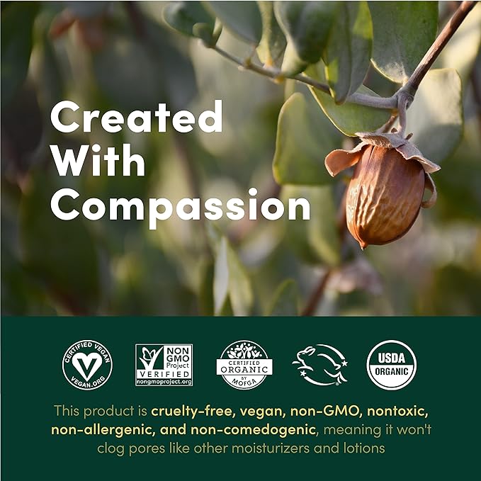 HobaCare 100% Pure, Unrefined Organic Jojoba Oil for Skin & Nails - Moisturizing Body Oil & Face Moisturizer for Dry Skin - Natural Treatment for Hair & Beard Care (64 fl oz)