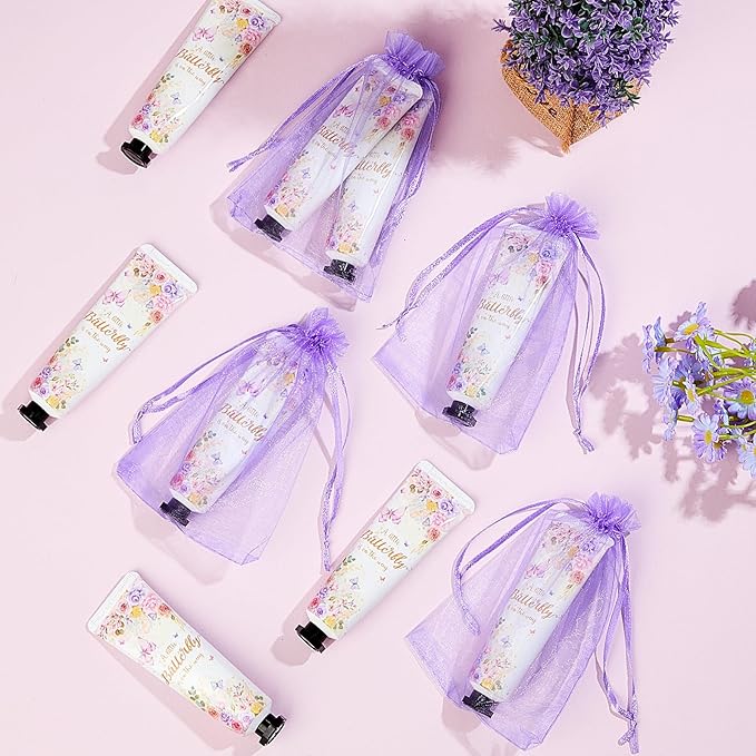 48 Sets Baby Shower Hand Cream Bulk Little Butterfly Baby Shower Favors Bridal Thank You Hand Cream for Guests Travel Size Lotion with Organza Bags