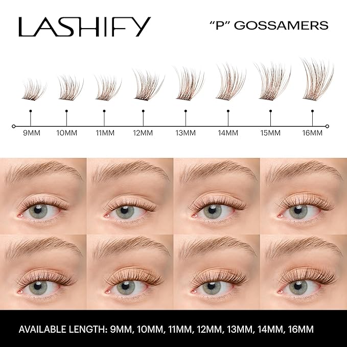 Lashify Plushy 12mm Gossamer Lashes in Chocolate Color, Easy DIY False Lashes for a Voluminous Yet Still Natural Look