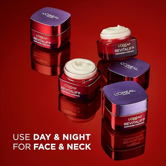 L'Oreal Paris Revitalift Triple Power Anti-Aging Face Moisturizer, Fragrance Free, Pro Retinol, Hyaluronic Acid & Vitamin C to Reduce Wrinkles, Firm & Brighten Skin, 2.55 Oz