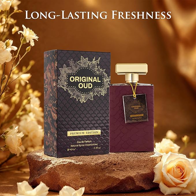 Original OUD Premium Edition for Men - Amber Woody Fragrance - Top Notes of Cardamom & Davana - Base Scents of Ambergris, Vanilla & Patchouli - Cruelty-Free -Elegant 100ml Bottle, Men Parfume