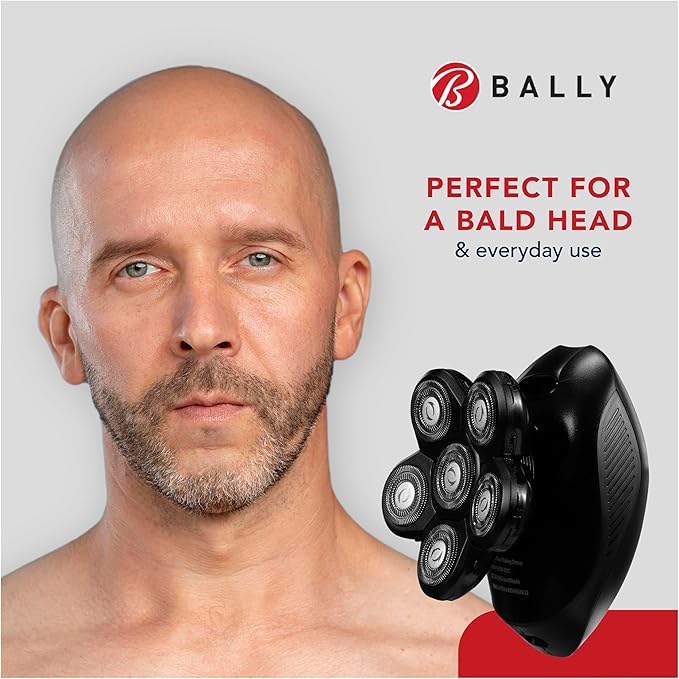Bally 6 Head Floating Shaver, Total Grooming with 6-in-1 Multi-Functional Electric Floating Shaver, 6 Heads, LED Display, Lithium Rechargeable, 50 Min Usage