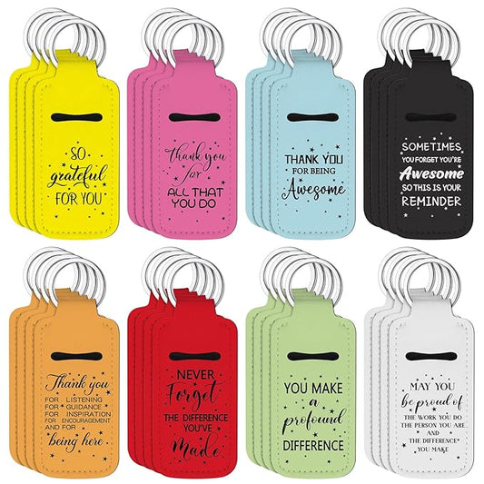 72 Pcs Lipstick Holder Bulk Lipstick Holder Keychain Thank You Inspirational Lip Gloss Pouch Portable(Bright Colors)