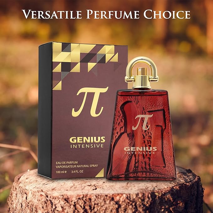 Genius Intensive for Men - Oriental Woody Fragrance - Masculine Notes of Leather, Ironwood & Benzoin - Suitable For Both Day & Night - Vegan & Cruelty-Free - Elegant 100ml Bottle, Parfume for Men