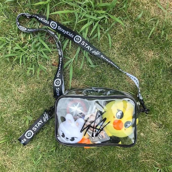 Kpop Merch Lightstick Display PVC Bag StrayKids World Tour Concert Crossbody Shoulder Bag Travel Cosmetic Bag SKZ Stay Fans Gifts