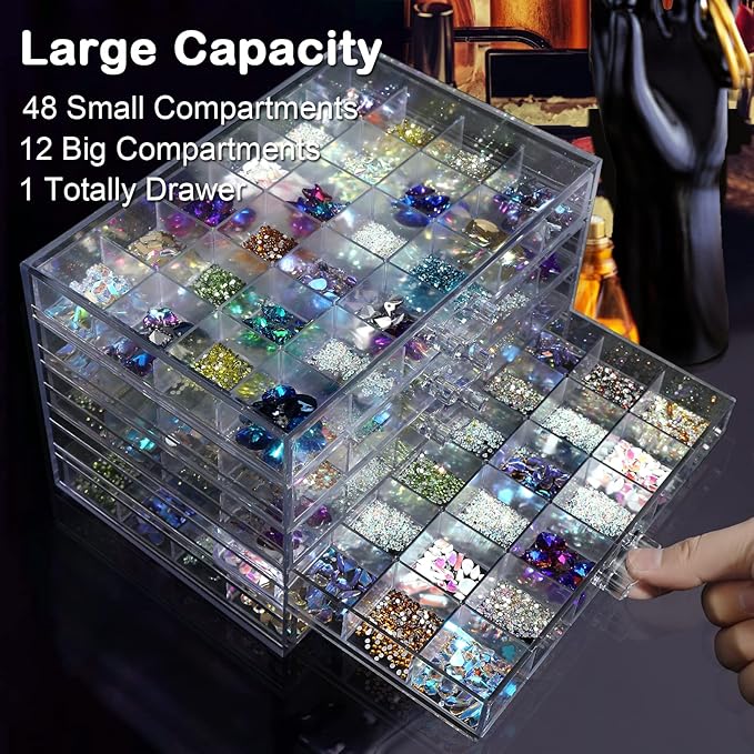 5 Tier 120Lattice nail Organizers and Storage Clear Acrylic Nail Jewellery Accessories Storage Case Holder Shelves Display Mesa Para Manicura Profesional Nail Table