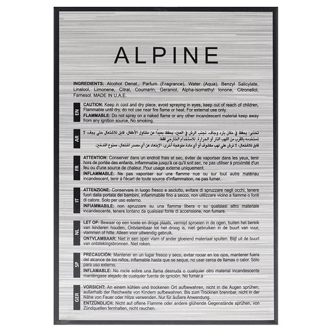 Maison Alhambra Alpine Homme Sport for Men Eau de Parfum Spray, 3.4 Ounce / 100 Ml