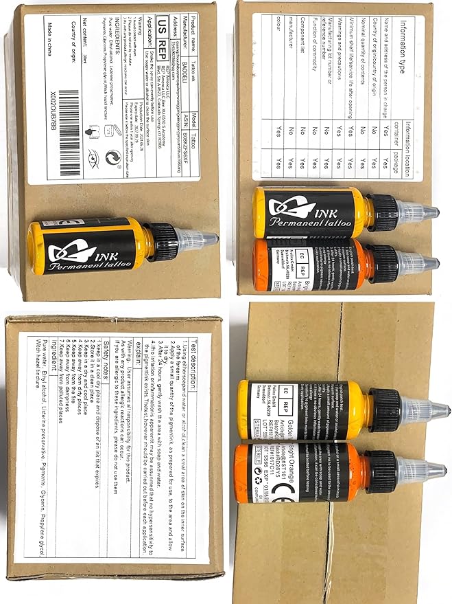 14Pcs Tattoo Ink 14 Colors Set 1 oz 30ml/Bottle Tattoo Inks Pigment Kit for 3D Makeup Beauty Skin Body Art