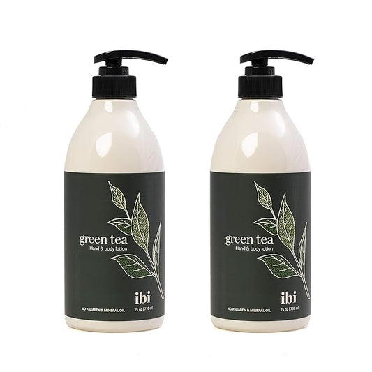 IBI Mineral Oil Free Moisture Hand and Body Lotion For Dry Skin with Green Tea 25.4 fl oz / 750ml, 2 bottle