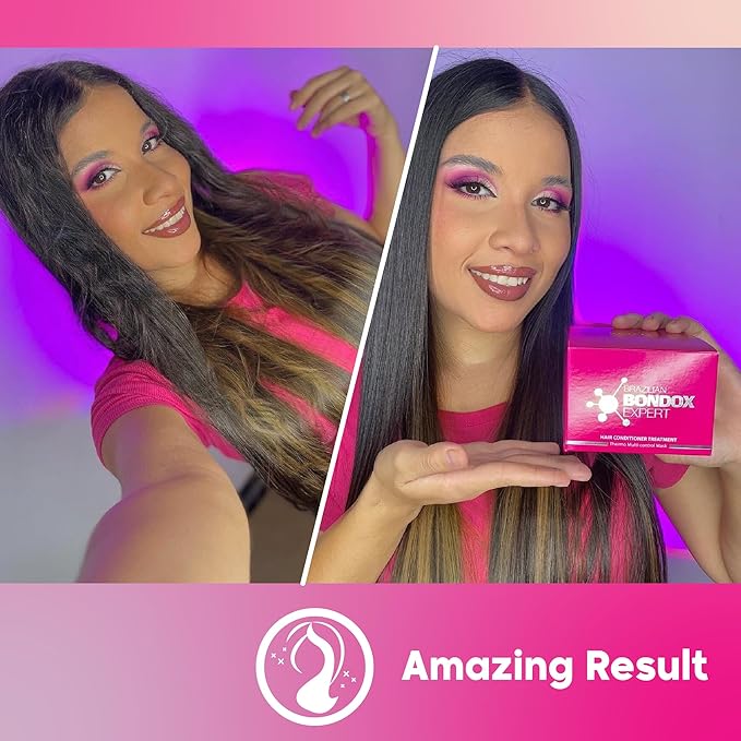 HAIR TREATMENT MASK FOR DAMAGED BRAZILIAN BONDOX 2.82 oz Thermal Activated Mask for Dry Frizzy Hair | Formaldehyde Free Cruelty Free | Results for up to 1-3 months | Almond Oil