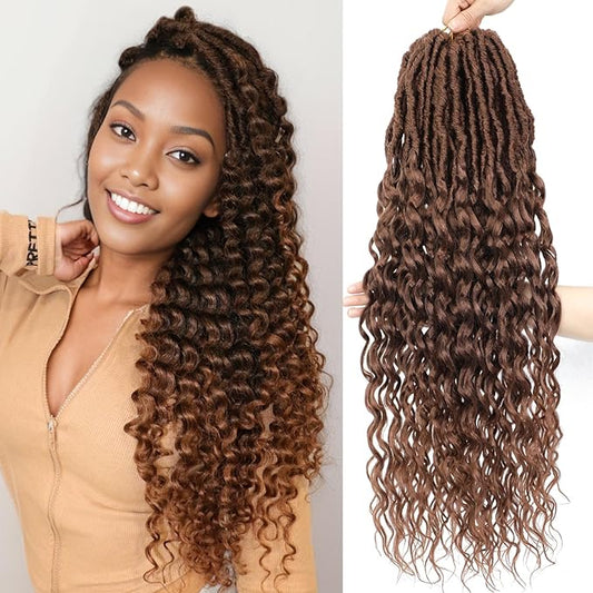 24 Inch 8 Packs Deep Faux Locs Crochet Hair Transform Your Hairstyle with Goddess Locs Crochet Hair for Women Faux Locs With Curly Ends Beautiful Crochet Locs Collection