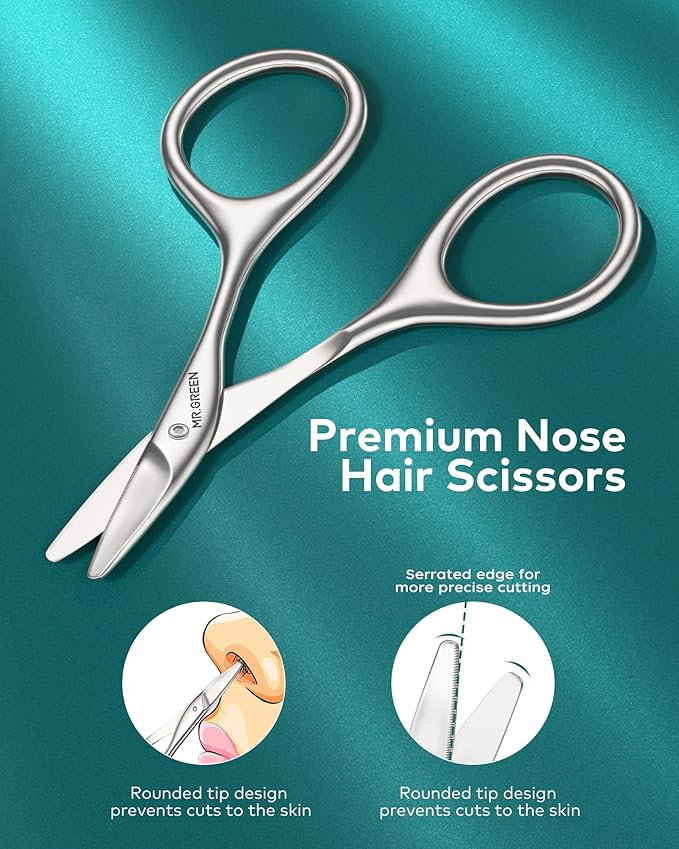 MR.GREEN Nail Clippers, 5PCS Nail Clipper Set With Ultra-thin Fingernail Clippers,Nail File, Tweezers, Scissors, Professional Manicure Set for Men and Women, Nail Cutter with Leather Case (Blue)