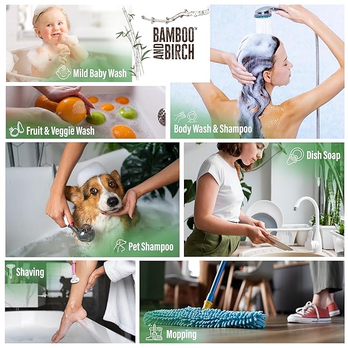 Pure Castile Soap Liquid Organic, Certified Palm Oil Free Natural Soap, Peppermint, 64 oz