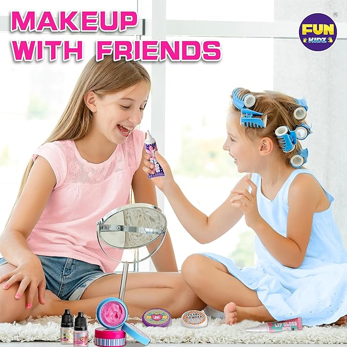 All Natural Lip Balm Kit For Girls, FunKidz Lip Gloss Making Kit For Kids Ages 8-10, 10-12 Girls Gift Makeup Science Lab