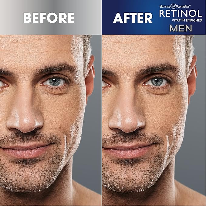 Retinol Men Facial Serum - Vitamin-Enriched, Smooth Fine Lines & Wrinkles + Retinol Men Gel Cleanser Gently Exfoliates skin for Improved Texture