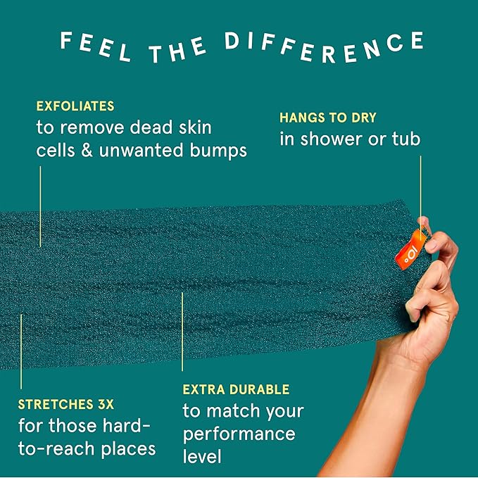 Cleanlogic Body Exfoliating Cloth, Stretchy Sport Exfoliator Bath and Shower Washcloths Ideal for Post-Workout Cleanse, Daily Skincare Tool, 3 Count Value Pack