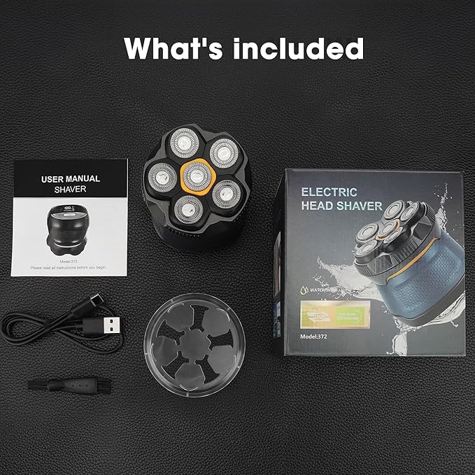 Karrte Head Shavers for Bald Men, 6D Magnetic Electric Razor with 2 Gear High-Speed Motor for Fast Shaving, IPX6 Waterproof, Hypoallergenic Wet/Dry Shaving Razor with LED Display & Travel Lock