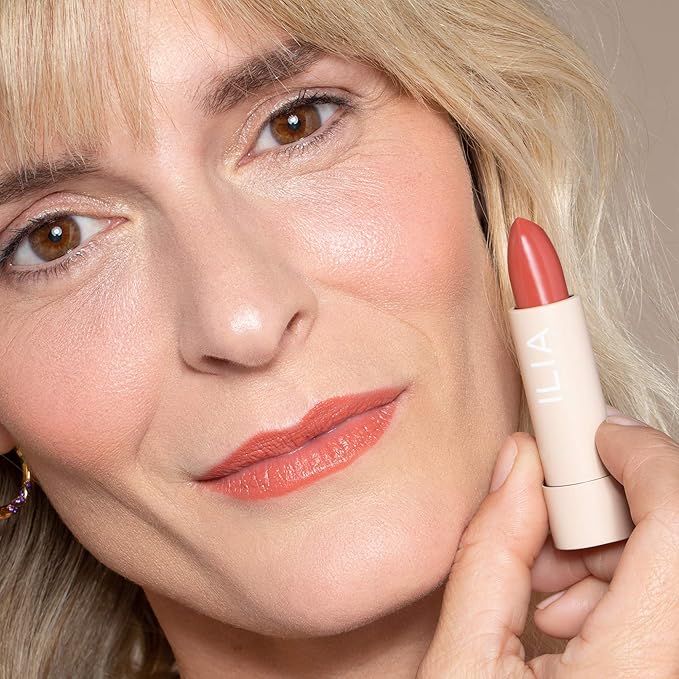 ILIA - Color Block Lipstick | Non-Toxic, Vegan, Cruelty-Free, Hydrating + Long Lasting, No Budge Color with Full Coverage (Cinnabar (Muted Brick With Warm Undertones), 0.14 oz | 4 g)