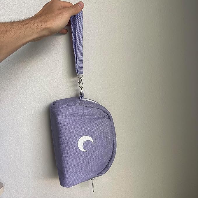 Brando Moon Smell Proof Makeup Bag with Moon - Carbon Neutralizing Fabric - Air Tight Zippers (Purple)