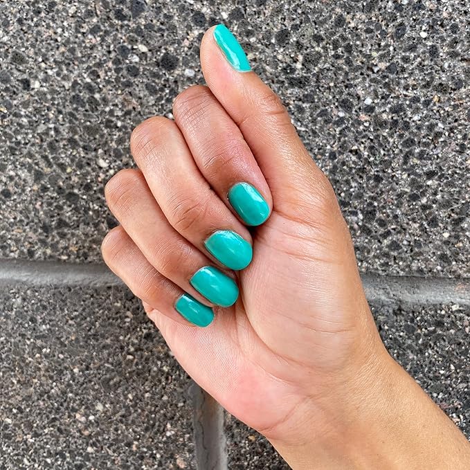 Dazzle Dry Mini Kit 4 Step System - Palm Springs, a mid-century modern deep seafoam green. Semi-sheer cream. (5 Piece Kit / 5 Manicures)