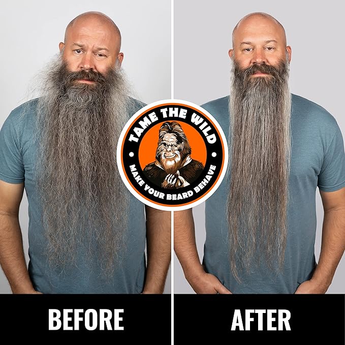 Tame The Wild Pro Beard Grooming Kit for Men - Heated Straightener with 12 Temp Settings, Heat Protector Spray, Soap, Balm, Comb & Travel Case - Gift Set