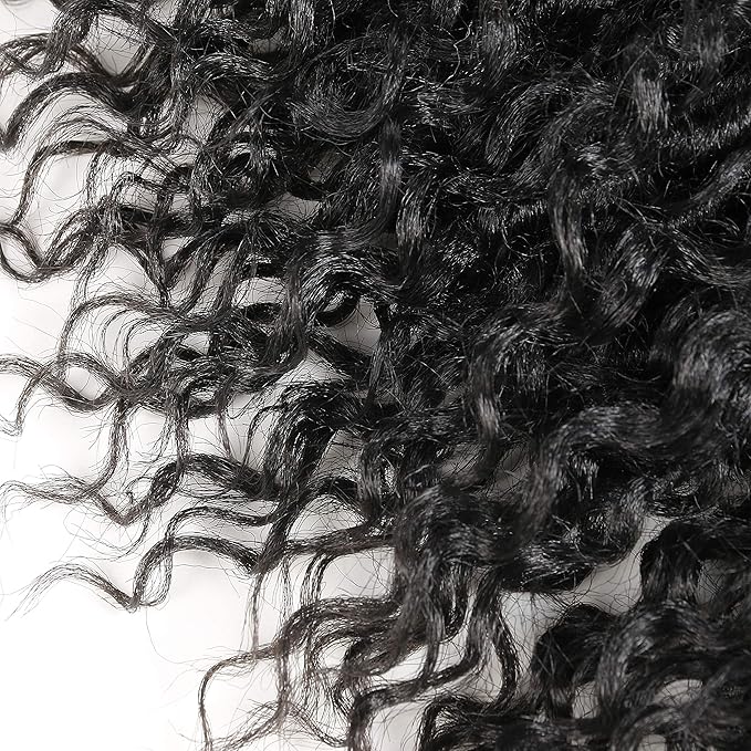 Aipin Goddess Locs Crochet Hair River Locs Wavy Crochet With Curly Hair In Middle And Ends Braids Hair Extensions(8 Packs,18 inch, 1B)