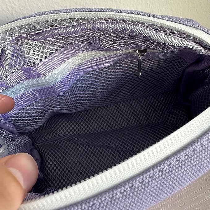 Brando Moon Smell Proof Makeup Bag with Moon - Carbon Neutralizing Fabric - Air Tight Zippers (Purple)