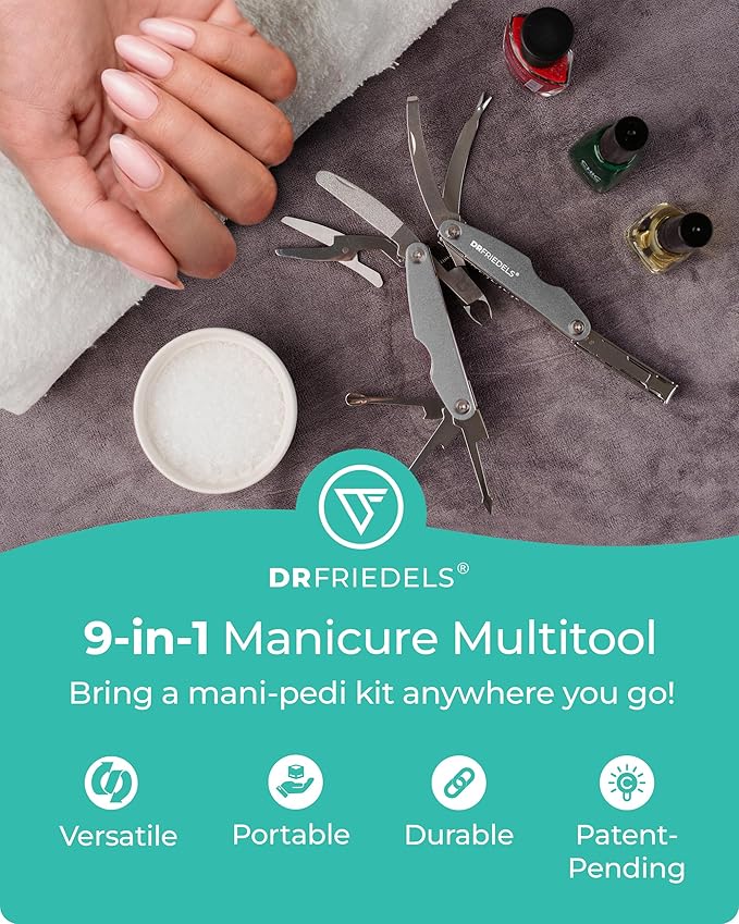 Manicure and Pedicure Kit - 9 in 1 Professional Manicure Set For Women & Men with Cuticle Trimmer, Cuticle Remover, Cuticle Pusher - Nail Techs & Nail Lovers’ Manicure Set Professional by DrFriedels