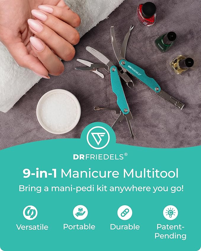 Manicure and Pedicure Kit - 9 in 1 Professional Manicure Set For Women & Men with Cuticle Trimmer, Cuticle Remover, Cuticle Pusher - Nail Techs & Nail Lovers’ Manicure Set Professional by DrFriedels