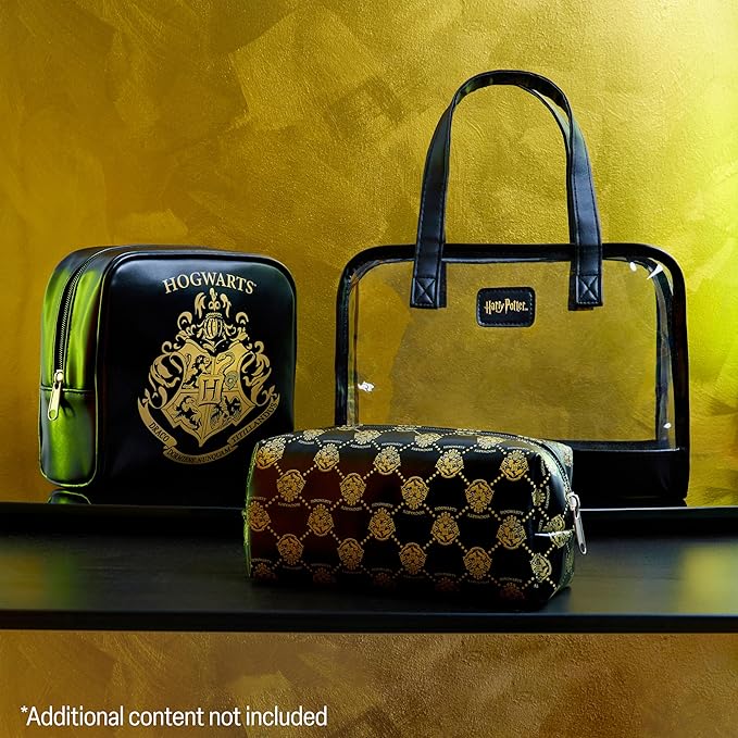 Harry Potter Toiletry Bags for Women Teenagers Girls, Set of 3 Zipped Wash Bag and Cosmetic Bag Holiday Essentials