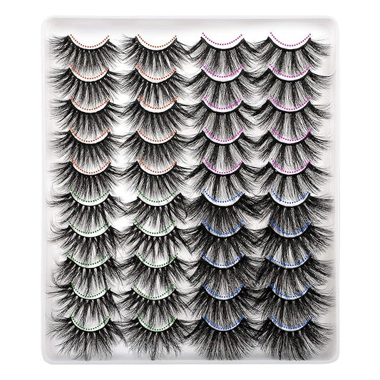 Lanflower 25MM Lashes Dramatic Volumn Eyelashes Wholesale Bulk 20 Pairs 4 Styles