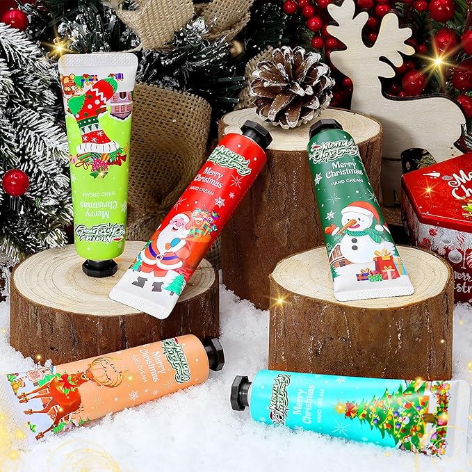 Christmas Hand Cream Set For Women, 10 Pack Mini Hand Lotion Travel Size Bulk For Dry Cracked, Moisturizer Cream For Stocking Stuffers and Christmas Decorations