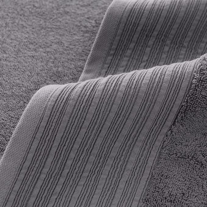 Aston & Arden Anatolia Turkish Bath Towels - Pack of 2-100% Ring Spun Cotton, Soft Plush Absorbent, 600 GSM Low Twist Weave, Premium Towel for Hotel, Spa, Bathroom, 30 x 60 in, Pewter Grey