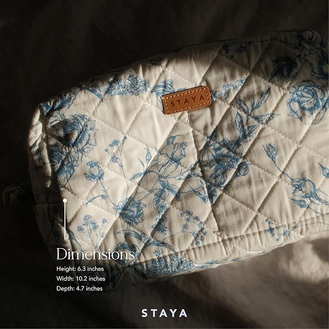 Staya Small Cosmetic Bag, Travel Toiletry Pouch - Coastal Grandma