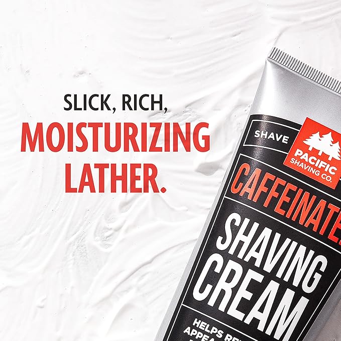 Pacific Shaving Company Caffeinated Shaving Cream & Aftershave Set - Shave Kit for Men - Antioxidant + Caffeine Enriched Shave Cream + Aftershave Lotion (3.4 Oz, 2x Each)