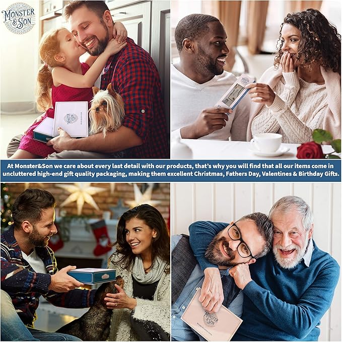 Monster&Son Premium 7-Item Organic Beard Kit - Beard Oil, Beard Balm, Beard Brush, Beard Comb, Scissors, Canvas Travel Bag - Male Grooming Kit in Gift Box - Great Mens Birthday Gift - Father's Day