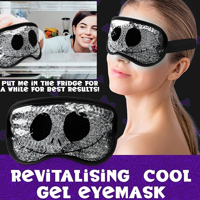 Disney Stitch Cooling Eye Mask & Beauty Accessories Set with Claw Clip Skincare Headband Cooling Eye Pads, Pampering Beauty Gifts for Women (Black)